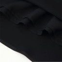 Camisola feminina com decote em V alças finas detalhes em renda Camisola preta lisa em poliéster para uso elegante 5