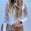 Camisola feminina com mangas transparentes 1