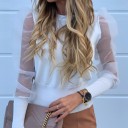 Camisola feminina com mangas transparentes 5