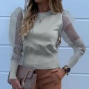 Camisola feminina com mangas transparentes 2