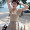 Camisola feminina franzida elástica 1