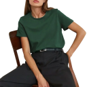 Camisola feminina solta de manga curta Top simples com decote redondo Corte casual moderno Camisola confortável para o dia-a-dia 17