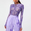 Camisola feminina transparente roxa 3