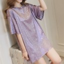 Camisola longa brilhante para senhora 1