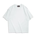 Camisola oversized para mulher com manga curta Camisola solta de uma só cor com decote em O Corte oversized descontraído Mangas caídas 2