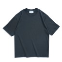Camisola oversized para mulher com manga curta Camisola solta de uma só cor com decote em O Corte oversized descontraído Mangas caídas 3