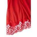 Camisón corto de mujer con braguitas y escote en V con copas de encaje, lazo y falda transparente con borde de encaje 7