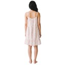 Camisón de mujer color crema hasta la rodilla con pequeñas flores en tirantes ajustables con escote fruncido y volante en el dobladillo 4