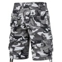 Camouflage outdoorshorts voor heren, gemaakt van katoen, ademende korte broek met zijzak, knielange comfortabele zomershorts voor wandelen en vrije tijd 4