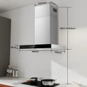 Campânula de parede Topstrong 400 m³/h 60 cm aço inoxidável com vidro preto controlo táctil LED exaustão e recirculação para cozinha 2