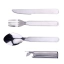 Camping Cutlery 4 in 1 Knife Fork Spoon and Opener Made of Stainless Steel Parts Nest Together Compact Set for Trips and Backpacks 3