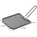 Camping Frying Pan 22.6 x 19.6 cm Non-Stick Cast Aluminium Pan Folding Stainless Steel Handle Outdoor Cooking Hiking Picnic 2