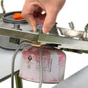 Camping Gas Stove 7200 W 36 x 12.5 x 9.5 cm Stainless Steel Folding Camping Cooker Outdoor Cooking Stove Silver 2