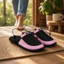 Camping Slippers Sneldrogend Maat S EU 37–39 Lengte 25 cm Antislip Zolen Verstelbare Koord Nylon Roze Voor de Camping 6