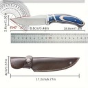 Campingmesser 19 cm Klinge aus rostfreiem Stahl Holzgriff Lederscheide Outdoormesser Wandern Camping Jagdmesser für die Natur 2