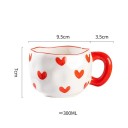 Cana ceramică cu inimioare 300 ml dimensiuni 9,5 × 7 cm design decorativ pentru cafea ceai și utilizare zilnică 4