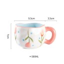 Cana ceramică cu model floral 300 ml dimensiuni 9,5 × 7 cm design decorativ pentru cafea ceai și utilizare zilnică 2