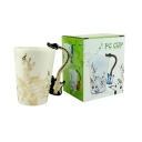 Cana ceramică cu motiv muzical și mâner în formă de chitară 240 ml design decorativ pentru cafea ceai și cadou original 2