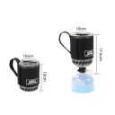 Cană de camping cu schimbător de căldură, aragaz de 0,5 l, 3,9 x 5,1 cm, set de gătit portabil din oțel inoxidabil, aliaj de aluminiu 2
