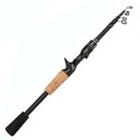 Caña de pescar telescópica para casting con mango de madera de 2,4 m Caña ligera y plegable para pescar con casting Peso del cebo: 8-25 g Caña telescópica duradera para pesca en agua dulce y en el mar 3