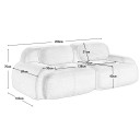 Canapea pe două locuri 208 x 70 x 103 cm canapea confortabilă modernă cu perne tapitate și spătar pentru living pentru adulți 2
