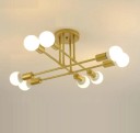 Candeeiro de tecto minimalista Lustre metálico em estilo nórdico Iluminação suspensa LED para lâmpadas E27 70 x 20 cm 6