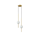Candeeiro LED suspenso com 2 tubos e 2 lâmpadas esféricas Luminária Minimalista Comprimento ajustável 200 cm Luz branca quente 3000K 90-260V 2