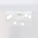 Candeeiro suspenso moderno em forma de A Design ajustável 6 fontes de luz Estrutura metálica Soquete E27 compatível com LED Iluminação 8-12 m² 2