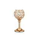 Candelabru de cristal decorativ suport pentru lumânare 17 × 8 cm metal și cristale strălucitoare decor de masă pentru nunți și aniversări 1