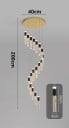 Candelabru LED suspendat cu 18 lumânări din sticlă cu bule 30 x 4 cm, bază 40 x 200 cm lungimea candelabrului, lumină albă caldă dimabilă 2