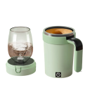 Caneca automática para mistura de bebidas com medição de temperatura 301–400 ml aço inoxidável 304 caneca elétrica portátil com display na pega 4