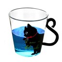 Caneca de vidro com gato 4