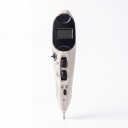Caneta de acupuntura elétrica com busca automática de pontos, 3 cabeçotes de massagem, recarregável, display LCD, bege, para acupressão e massagem corporal 2