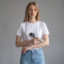Caneta de acupuntura elétrica com busca automática de pontos, 3 cabeçotes de massagem, recarregável, display LCD, bege, para acupressão e massagem corporal 8