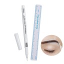 Caneta de marcação para sobrancelhas com régua Caneta de plástico branca para desenho de sobrancelhas e maquilhagem permanente linhas precisas 1