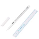 Caneta de marcação para sobrancelhas com régua Caneta de plástico branca para desenho de sobrancelhas e maquilhagem permanente linhas precisas 8