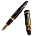 Caneta de tinta permanente design clássico com acabamento em metal 14,7 x 1,7 cm ponta 0,5 mm caneta caligráfica para escrita e assinaturas 16