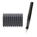 Caneta preta com recarga de tinta intercambiável 13,8 cm 0,38 mm caneta de caligrafia para escola escritório escrita diária 3