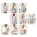 Canguru ergonómico para crianças 0–36 meses com assento e espaço de armazenamento Canguru multifuncional Canguru para bebés Transporte 6