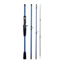 Canna da pesca leggera blu da casting 1,8 m 5-20 kg 4 sezioni Canna da viaggio pieghevole Lunghezza di trasporto 50 cm 1