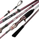 Canna JOHNCOO C160M Casting per Sepie e Polpi 1,6 m Punta in Titanio 27 cm Anelli in Ceramica Carbonio 95 g Azione FAST per Pesca da Barca 5