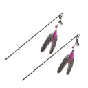 Canne à pêche pour chats avec plumes 4