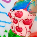 Canotta corta da donna con ciliegie A1275 4