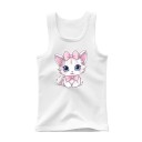 Canotta estiva per ragazze senza maniche 100% cotone Maglietta monocolore con gatto disegnato Top carino da principessa per bambini Comodo in vari colori 5