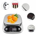 Cântar de bucătărie digital 10 kg Suprafață de cântărire din oțel inoxidabil Ecran LCD Conversie unități Alimentare 2× AAA 4