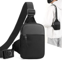 Canvas borsttas voor heren, 14x4x21 cm, sporttas, schoudertas, mini-telefoontas met riem, modieuze stoffen handtas 2
