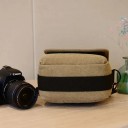 Canvas Camera Case 18 x 10 x 15 cm for Canon Protective Cover with Compartments and Strap for Photography 3