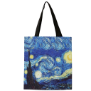 Canvas-Einkaufstasche mit dem Motiv Sternennacht von Vincent van Gogh 30 x 35 cm Stilvolle Stoff-Umhängetasche zum Einkaufen und für den Alltag 1
