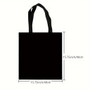 Canvas Shopping Bag 40 x 40 cm with Black Cat Design Art Print in Art Nouveau Style Reusable Shoulder Bag 2