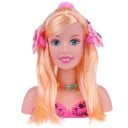 Cap de coafat pentru fetițe cu păr lung blond și accesorii Pieptene și decorațiuni pentru păr Plastic și vinil Dimensiuni 21 x 19 cm Joc de frizerie 3